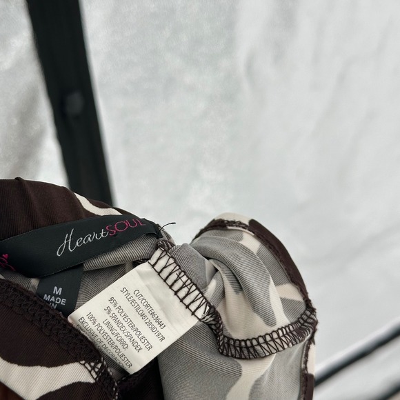 Y2K Heart Soul Brown Halter Giraffe Animal Print Maxi Beaded Dress Sz Medium - Picture 6 of 6